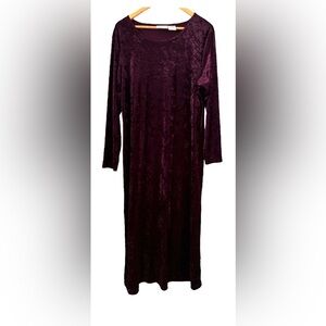 VINTAGE purple velvet l/s maxi drss SZ XL goth Fairycore gypsy